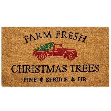 Farm Fresh Christmas Trees Coir Mat 30x18 - The Fox Decor